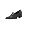 Suela silenciosa, diseño minimalista, uso diario, piel lavada, zapatos de piel pequeños, colección otoño 2026, tacón medio grueso, punta cuadrada, piel genuina, zapatos planos de corte bajo, zapatos de mujer