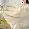 Manta Grossa de Inverno para Sofá Manta para Soneca no Escritório com Ar Condicionado Pequena Manta de Lã de Cordeiro Colcha Manta de Coral Fleece para Soneca do Meio-Dia