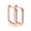 Pendientes rectangulares de circón de lujo ligero de nicho estilo simple de moda pendientes oro rosa titanio acero acero inoxidable joyería al por mayor