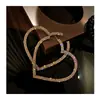 Agulha de prata 925 Europa e Estados Unidos brincos de amor com diamantes cheios exagerados Coreia do Sul moda temperamento brincos simples brincos de personalidade atacado
