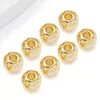 Cobre Chapado en Oro de 18 Quilates Color Fuerte que Conserva el Color Sólido Redondo Sin Costuras Cuentas Espaciadoras Cuentas para Joyería Hecha a Mano DIY Collares