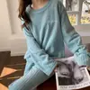 Traje de Pijama Arcoíris Invierno Engrosado Dibujos Animados Durazno Pijamas Ropa de Casa para Mujer Coral Fleece Moderno Holgado