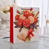 Bolsa de Presente Rosa Vermelha, Embalagem de Presente Romântica para o Dia dos Namorados, Bolsa de Papel Carteiro, Bolsa de Presente para o Dia dos Namorados Chinês para Namorada