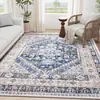 Alfombra de piso lavable de imitación cachemir persa vintage transfronteriza de Amazon para sala de estar y sofá, alfombra de tamaño completo hipoalergénica y duradera