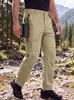 Pantalones de trabajo impermeables para senderismo de hombre Amazon transfronterizos con velcro, múltiples bolsillos, pantalones de montañismo de pierna recta para deportes al aire libre