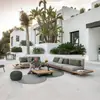 Sofá de Exterior de Teca de Diseñador Impermeable Resistente al Sol Muebles para Patio Villa Hotel Balcón Modelo de Exterior Sala Sofá