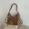 Bolsa Tote Grande Capacidade Nova Outono 2026 Transfronteiriça, Bolsa de Ombro Transversal Versátil Casual para o Dia a Dia, Mochila Vintage