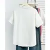Camiseta de moda de dos piezas falsas para mujer, talla grande, nuevo estilo de verano 100 kg, top versátil de manga corta con cuello redondo para damas de talla grande 9878