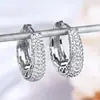 Brincos de argola exclusivos cravejados de diamantes, estilo hip-hop street style, tendência do Instagram, brincos femininos simples com design vazado.