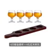 Juego de Vasos para Cerveza Artesanal Creativos con Charola de Madera Comercial Vasos de Vidrio Portavasos para Cerveza de Barril Speakeasy Posavasos de Vidrio