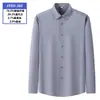 Camisa Masculina Manga Longa Mistura de Seda Amora Modal Macia Respirável Roupa de Trabalho Formal Personalizada