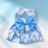 Vestido Princesa Floral para Cachorro Pequeno, Roupa Primavera Verão para Gatos, Teddy e Bichon Frise, Vestido Fofo para Cachorro de Estimação, Estilo Fino de Verão