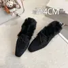 Pantuflas de algodón para mujer 2026, cálidas, con un lazo, forradas de felpa, estilo slip-on, diseño tejido, nuevo estilo de punta cuadrada, para otoño e invierno