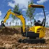 Excavadora Pequeña Tipo 16, Máquina Mini Gancho Tipo Oruga para Uso en Sitios de Construcción Estrechos para Operaciones Agrícolas y Forestales