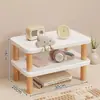 Soporte Elevado para Laptop Estante en Capas de Escritorio para Dormitorio Base Elevada para Portátil de Juego Rack de Madera Maciza para Enfriamiento de Monitor