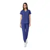 Uniformes de quirófano unisex hechos a medida, absorbentes del sudor y transpirables de manga corta, uniformes de enfermería europeos y americanos para clínicas dentales y uniformes de quirófano.