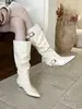 Nueva colección otoño/invierno 2026: botas altas elegantes, adelgazantes, de estilo francés, sexys e impresionantes, con punta fina y tacón bajo y estilizado, perfectas para influencers femeninas