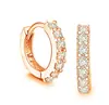 Pendientes de Diamantes Brillantes de una Sola Fila Transfronterizos, Pendientes Versátiles Juveniles, Pendientes, Joyería de Plata Europea y Americana, Pendientes, Joyería al por Mayor