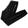 Calça Longa de Seda Gelada de Verão Calça Esportiva Masculina Reta Solta Elástica Calça Casual Secagem Rápida Calça com Zíper Estilo Verão Masculino