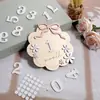 Letrero de Mes de Nacimiento para Recién Nacidos Transfronterizo, Accesorio de Foto de Madera, Placa Conmemorativa Pequeña de Margarita, Tarjeta de Hitos para Bebés