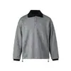 FEE THE END Camisa polo minimalista moderna estilo americano, peça externa casual, jaqueta moletom masculina de corte solto, WY380