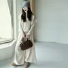 Conjunto de Top Básico de Punto de Cuello Alto Estilo Coreano Nuevo para Otoño/Invierno para Niñas Mayores, Conjunto de Falda y Pantalones de Pierna Ancha