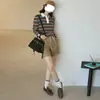Em Estoque~~Mocassins Versáteis de Solado Plano com Cadarço Feminino de Bico Baixo Vintage Desgastado Casuais Sapatos de Couro para Mulheres Estilo Simples
