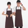 Supermercado Restaurante Garçons Homens e Mulheres Roupas de Trabalho Publicitárias Avental Impermeável Bordado Estampado logo Bordado Hot Pot Avental de Ombro Pendurado Estampado