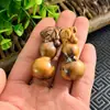Cabaça de madeira de jujuba atingida por raio natural esculpida, pingente de madeira, acessório DIY, ornamento de artesanato cultural de mão, pingente de joia taoísta