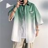 Traje de Camisa de Seda de Hielo de Verano Casual de Manga Corta para Niños Marca de Moda de Alta Gama Conjunto Holgado de Cachorros a Juego Jeans Guapos