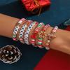 Pulsera nueva de arcilla blanda pulsera de cuentas acrílicas con letras pulsera de cuentas con patrón de árbol de Navidad de dibujos animados joyería para niños Navidad