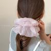 Scunchie de Malla Coreana de Alta Gama con Perlas Lazos para el Cabello Artísticos Elegantes y Sencillos para Cola de Caballo Cuerda Grande para el Cabello para Mujer