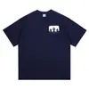 Camiseta de Algodón Puro Estampada Manga Corta Estilo Coreano de Verano Estilo Pareja Algodón de Peso Pesado Nuevo Estilo Personalizada Cuello Redondo Holgada Venta al por Mayor