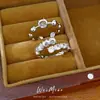 Anel Aberto Redondo de Resina com Zircônia para Mulheres, Estilo Minimalista, Sensação de Luxo de Nicho, Acessório de Mão Casual de Moda Personalizado