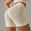 Pantalones Cortos Deportivos de Yoga de Alta Elasticidad con Cintura Alta y Cadera Melocotón Tejidos sin Costuras Transfronterizos Europeos y Americanos Pantalones Tres Cuartos 610