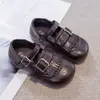 Zapatos de cuero para niñas estilo retro francés con flecos, colección otoño 2026, mocasines infantiles de punta cuadrada, zapatos de princesa para niñas