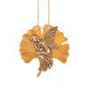 Novo Pingente de Fada do Sono Folha de Ginkgo Artesanato em Resina Decoração de Jardim Pátio Árvore Ornamento Pendurado Em Estoque Atacado