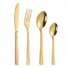 Suministro Directo de Fábrica OEM Transfronterizo Acero Inoxidable Mango Cuadrado Cubiertos Occidentales Cuchillo, Tenedor, Cuchara, Cuchillo para Bistec, Tenedor, Cuchara, Logotipo Personalizado con Láser