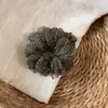 Scrunchie de Organza Vintage com Bolinhas na Cor Café, Elástico de Cabelo Estilo Relaxado para Coque, Acessório de Cabelo para Mulheres