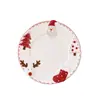 Conjunto de Louça de Mesa Cerâmica Pintada à Mão para o Natal, Prato de Bife Fofo, Prato Raso com Esmalte em Relevo, Pote Selado, Conjunto de Chá, Tigela de Cerâmica