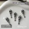 Acessórios de nail art de caveira para Halloween, item popular de exportação transfronteiriça, unhas postiças DIY de cruz vintage com grandes decorações de strass