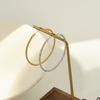 Pendientes de acero inoxidable para mujer, joyería francesa europea, pendientes de círculo exagerado, pendientes con textura, viento frío transfronterizo.