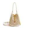 Bolso de cubo retro Y2K con tachuelas y cadena transfronterizo europeo y americano de Amazon para mujer, bandolera, bolso de nicho de alta gama con remaches