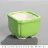 Nuevo Maceta para Suculentas Cerámica Blanca Cuadrada Punta del Dedo Bonsái Escritorio Micro Paisaje Esmalte de Color Bolsillo Mini Maceta Pulgar