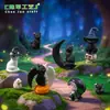 Figuras de Gato Gemelo Blanco y Negro para Halloween de Nuevo Producto Transfronterizo Lindas Miniaturas Micro Paisaje Accesorios de Decoración DIY Adornos de Escritorio