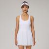 Vestido Chaleco de Primavera y Verano Elástico Transpirable con Posavasos Espalda Cruzada Plisado Falda de Bádminton Golf Tenis