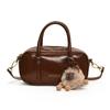 Bolsa de Ombro Portátil com Design de Nicho Vintage Feminina 2025 Novo Estilo Coreano Bolsa Almofada Simples Fashionável Bolsa Transversal Estilo Ocidental