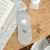 Meias Finas de Verão para Mulheres, Meias de Algodão Puro Antiderrapantes, Meias Curtas de Corte Baixo para Senhoras, Meias Invisíveis com Bordado de Desenho Animado Cinza