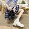 Mocasines de Mujer 2024 Retro Mary Jane Zapatos de Cuero de Suela Gruesa Moda Casual Versátil Niche Zapatos de Mujer Cómodos y Versátiles
