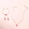 Collar de mariposa para niños transfronterizo, pulsera, aretes, joyería, juego de tres piezas, moda coreana de verano nueva, joyería simple para mujer
